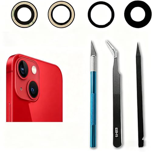Alovexiong 2 Pack Replacement Rear Camera Lens for iPhone 13, iPhone 13 Mini Rear Camera Glass Lens with Repair Kit