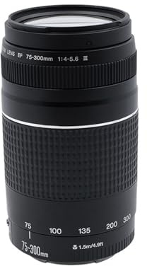 Compatible con Canon 100D, 200D, 750D, 760D, 77D, 1200D, 1300D y 1500D. Objetivo Zoom telefoto EF 75-300 mm F4-5.6 III for cámaras réflex Digitales.(No Package)