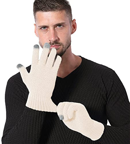 Generisch Armstulpen Schwarz Damen bestickt Vollfinger Handschuhe Winter warme Handschuhe Schal Damen Schwarz Weich (White, One Size)
