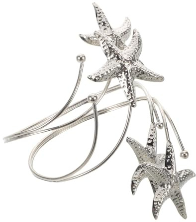 DECOMELODY Fermatende in Metallo a Forma di Stella Marina, 1 Paio di Ganci Decorativi per Tende da Finestra e Doccia, Fermaglio Nautico Resistente per Arredamento Casa Mare e Bagno