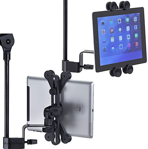 MusicalStore2005 Supporto Tablet/iPad Aggancio a Leggio Asta Microfonica