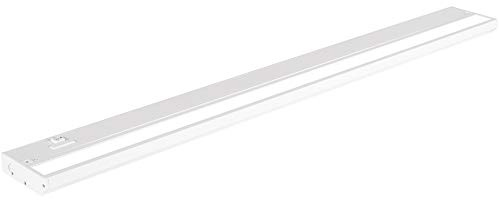 LED Under Cabinet Lighting Hardwired - 3CCT 32 Inch White Finish - Undercabinet Lights for Kitchen - Linkable Undercounter Dimmable Plug in Light or Hard Wired - Under Counter Fixture Direct Wire