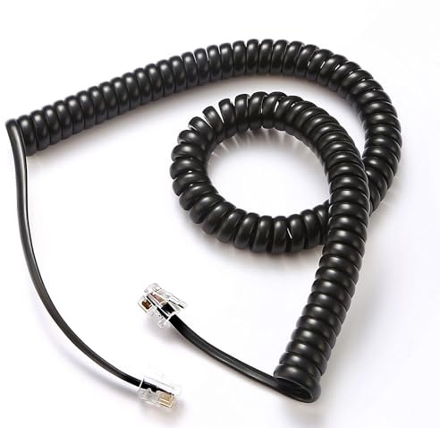 Comtrue Landline Phone Cords, Telephone Handset Cords, Dark Gray, 16 Uncoiled, 2 - Pack, Universally Compatible