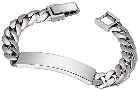 ForFox Pulsera de cadena cubana de plata de ley 925 pulsera de eslabones cubanos para hombre 9mm 18cm