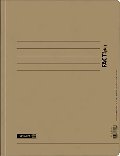 Baier & Schneider Brunnen 102010670, Schnellhefter für A4, Hochwertiger Pressspankarton 375 g/m², 0, 4 mm dick, Fact!Plus, 25 Stück braun