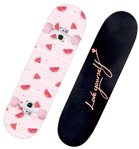 Lgan Skateboard Erwachsene, 31x8in Ahorn Longboard Kinder, Anfänger Skateboard Deck, Mädchen Pennyboard (Color : DD)