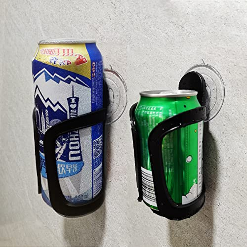 Seatery 2PCS Beer Can Bottle Holder, Shower Drink Holder, Bathroom Cup Holder for All Canned Bottle Beer Wine Drink, Wall Suction Up Holder, Shower Accessories, Beer Accessories, Well Package for Gift