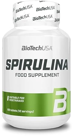 BioTechUSA Spirulina | Reich an Vitaminen und Proteinen | 3600mg Tagesdosis | Geeignet für verschiedene Diäten | 100 Tabletten