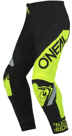 O'NEAL | Motocross-Hose | MTB Enduro MX | Bequeme lockere Passform für maximale Bewegungsfreiheit, Bündchenlose Hosenbeine | Element Pants Shocker V.23 | Erwachsene | Schwarz Neon-Gelb | Größe 34/50