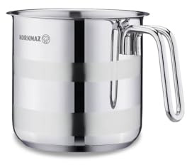 Korkmaz Astra Edelstahl-Milchtopf, 14 cm Größe, 2 Liter Fassungsvermögen