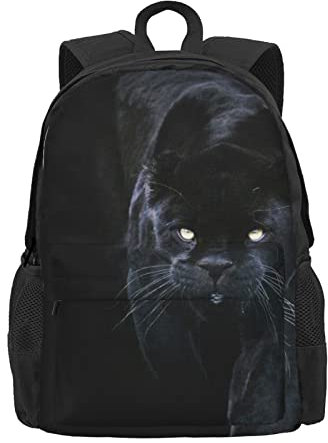AABSTBFM Panther With Blue Eyes Women And Men Laptop Backpack Travel Backpack Sports Gym Bag School Bags For Kids Girls Boys,Black