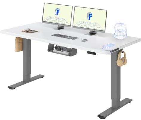 FLEXISPOT Höhenverstellbarer Schreibtisch elektrisch, Doppelmotor 160x80 cm | 25 mm einteilige Tischplatte, Kabelmanagement & Memory-Funktion,ergonomischer Büro-&Computertisch,elektrisch höhenverstellbar