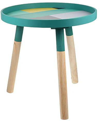 Sofa-Beistelltisch, Couchtisch, Schreibtisch, dekorativer Nachttisch aus Holz, Teetisch, Schlafzimmer, runder Schreibtisch, Beistelltisch, Tabletttisch (grün)