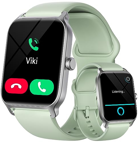 Reloj Inteligente Mujer Hombre con Voz de Alexa y Llamadas, 1.8 Smartwatch con Oxímetro/Pulsómetro/Monitor Sueño/Podómetro, 100 Modos Deportivos, Impermeable IP68 Regalo Mujer Hombre para Android iOS