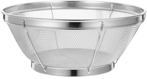 SHOWERORO Stainless Steel Rice Washing Sieve 8.5 Inch Fine Mesh Bowl Strainer for Rice Washing and Draining Kitchen Utensil