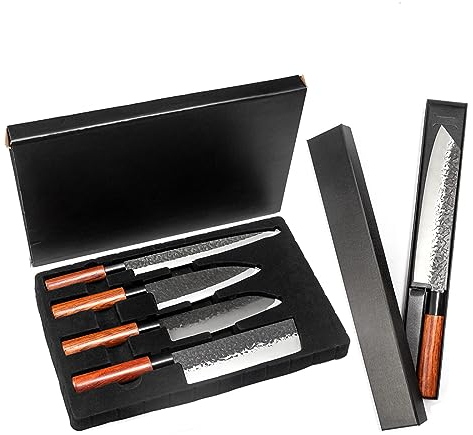 FBITE Juego de cuchillos de cocina japoneses profesionales, cuchillo for filetear pescado, Sashimi, Sushi, rebanador crudo, cuchillo de Chef, cuchillo de carnicero