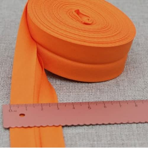 Schrägband Baumwolle 30mm Gefalzt 33 Farben zum nähen Nahtband (Orange, 10 Metre)