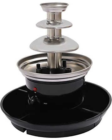 Elektrisch Schokoladen Schokobrunnen Schokolade Schokoladenbrunnen Schmelzmaschine Schokoladen-Fondue Antihaft Schmelztopf Partybrunnen 40Watt