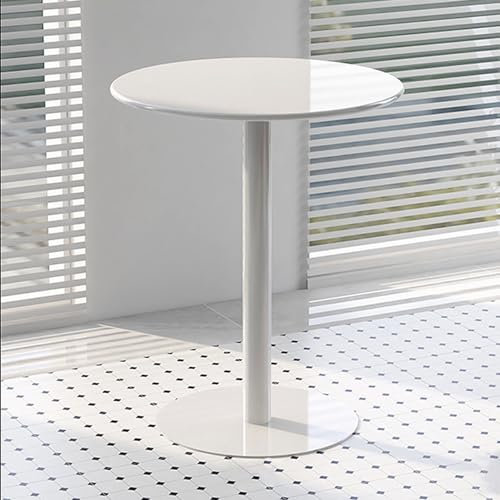 Stehtisch Bistrotisch Weißer Tisch, Runde Beistelltische Couchtisch Wohnzimmertische Beistelltisch Stehtisch, Büro-Besprechungstisch im nordischen Stil, Stabiler, leicht zu montierender Esstisch Fre