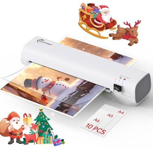 Buyounger Laminiergerät A4, 80-125 Mic Laminiergerät mit Laminierfolien, 355mm/min Laminiergeschwindigkeit 60s Aufwärmzeit, ABS Funktion, A4/A5/A6 Laminator für Büro, Schule, Karte, Fotos, Menü