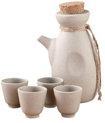 SHOWERORO Ceramic Sake Cups Wine Bottle Ceramic Sake Holder Liquor Storage Pot Serving Cup for Party