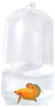 AlfaEx fiskepåsar, 7,6 cm x 5 cm x 30,48 cm läckagesäker, platt botten, genomskinliga plastfiskväskor för betta och små fiskar vattentät transport, 200 mått. 50 styck