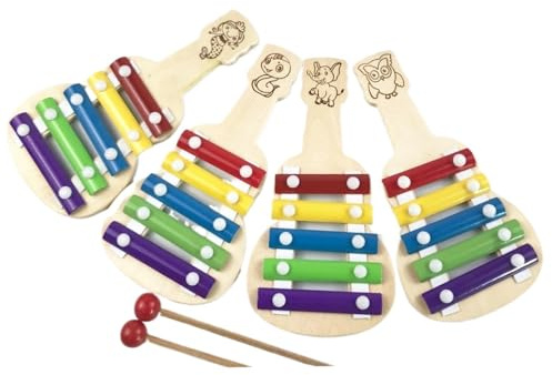 Xylophon-Instrument Für Erwachsene Kleine Gitarre Fünf-Ton-Klopfklavier Mini-Holz-Fünfton-Klopf-Xylophon-Schlaginstrument