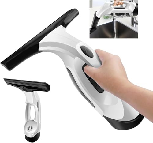 HSHa Kabelloser Elektrorakel, 2.0KPA Power Suction Akkusauger, 28cm Gummiwischer und Sprühflasche, Handspiegelreiniger für Autoscheiben, 2200mAh Lithium-Akku