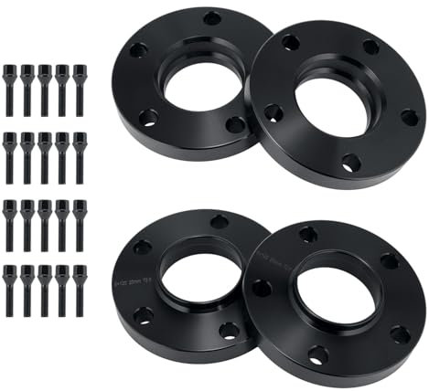 GEARMONSTER Lot de 4 élargisseurs de voie 15 mm et 20 mm - LK : 5 x 120 mm - NLB : 72,6 mm - Avec 20 boulons de roue M12 x 1,5 mm 40/45 mm - Pour BMW Série 3