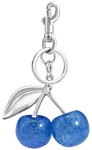 HecticCore Kirsch-Bag Charm - Vielseitiger Schlüsselanhänger, Geldbörsenanhänger Glücksbringer, Personalisiertes Auto-Zubehör,modischer Taschen- oder Schlüssel-Accessoire für handtaschen (Blau)