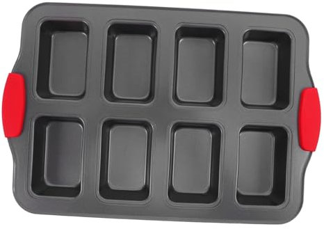 Stampo Pane Rettangolare in Acciaio Resistente Teglia Per Dolci Con Multipli Stampo Per Muffin Antiaderente Per Torte e Dessert Fatti in Casa Facile Da Pulire Maniglie Anti-calore