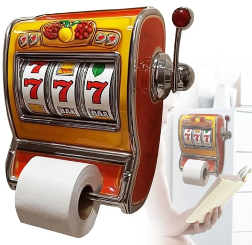 Toilettenpapierhalter für Spielautomaten, Toilettenpapierhalter in Form eines Schlitzmaschinen, Retro-Toilettenrollenhalter, verleihen Sie Ihrem Badezimmer einen Hauch von Vintage-Charme und