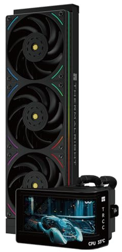 Thermalright Wonder Vision 360 UB ARGB Black CPU AIO Cooler,360mm Radiator, 2K 60HZ Curved Screen with 2400x1080 Resolution,for AM4/AM5,Intel LGA1851/1700,6.67in 3D Screen High Performance Pump