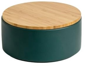 CHENGAIJIAN Poubelle en céramique avec couvercle – Petite poubelle décorative for salon, table basse et bureau(Green)