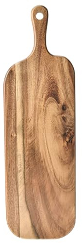 Tabla de Cortar de Madera - Tabla de Madera para Embutidos con Asa - Platos de Servicio Reversibles para Cocina Quesos y Restaurante con Uso Versátil