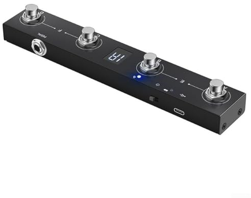 Rechargeable For MIDI Footswitch Controller, 22 * 5 * 4CM Portable 4Button Pedal With Intelligent APP Control For Musicians