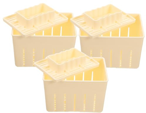 SOLUSTRE 3 Sets DIY Tofu Press Tool Compact Kitchen Tofu for Homemade Cheese and Soybean Curd Easy to Use Lightweight Plastic Press for Vegan Cheese Making and Water