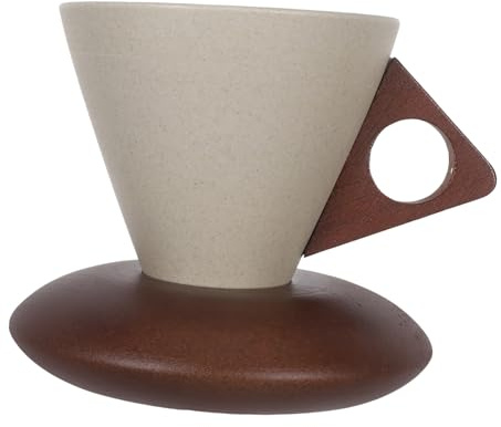 ABOOFAN Tasse à Café Céramique Entonnoir pour Latte Art Mug Rétro Artisanal pour Espresso Compatible Usage Quotidien et Cadeau