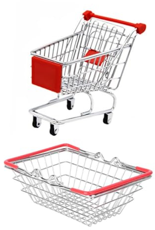 Hohopeti Panier Marchande Garçon Fille Robuste avec Chariot à roulettes Imitation pour Jeu de Rôle Créatif Accessoires Cuisine Adaptés Aux Petites Mains Espace de Rangement