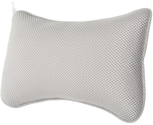 VILLFUL Bathtub Pillow with Suction Cups, 3D Mesh Washable Headrest Cushion for Neck and Back Support, Non-Slip Spa Bath Accessory for Home, Sauna, and Travel Use Random Color Random Color
