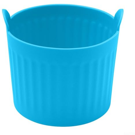 Moldes de silicona antiadherentes para freidora de aire, perfectos para hornear porciones individuales de pasteles, magdalenas, huevos y más (azul)