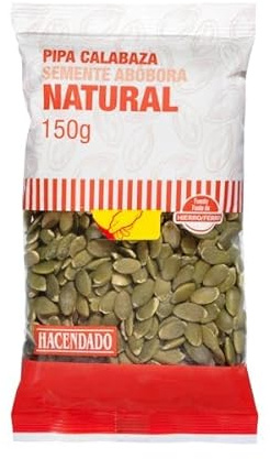 Hacendado Graines de Courge Décortiquées Nature, Sans Conservateurs, Sans Pesticides, 150g, Lot de 5