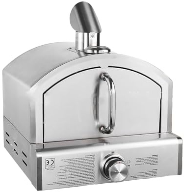 Four à pizza à gaz portable extérieur avec soupape de commande, pierre à pizza et brûleur pour cuisson et barbecue