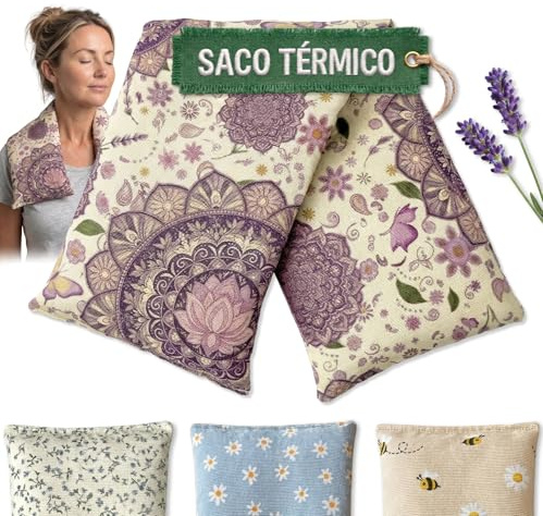 Saco Semillas Microondas Termico 45x14cm - Aroma Lavanda - Hecho a Mano | Bolsa Semillas Calor Microondas - Cojin para Dolor Cervical y Lumbar - Saquito Menstrual - Regalos Originales para Mujer