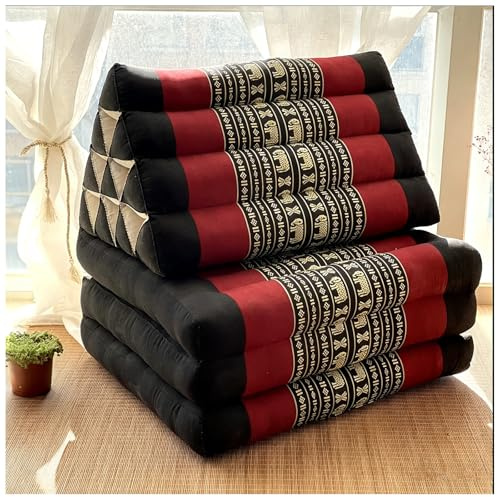 Colchón plegable de suelo, cojín tailandés con diseño triangular, tapete de masaje para asiento de meditación, relleno de kapok, ideal para uso de invitados