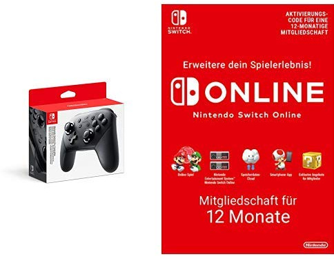 Nintendo Switch Pro Controller + Switch Online 12 Monate [Download Code]