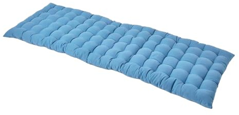 Homescapes Bankauflage 3-Sitzer blau – Sitzkissen Bank Outdoor/Indoor, Oeko-TEX-Zertifiziert, Sitzauflage waschbar für Gartenbank & Sitzbank, 143 x 48 cm