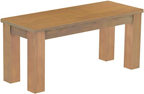 B.R.A.S.I.L.-Möbel Brasilmöbel Sitzbank 100 cm Rio Classico Eiche Natur Massivholz aus Pinie, Verschiedene Größen & Farben, ideal für Esszimmer & Küche