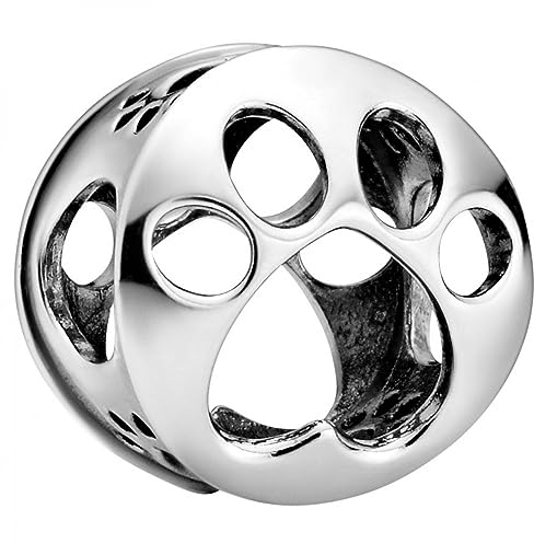 PANDORA Offen gearbeiteter Hundepfotenabdruck Charm Sterling-Silber 9 x 11,5 x 11,5 mm (T/H/B)