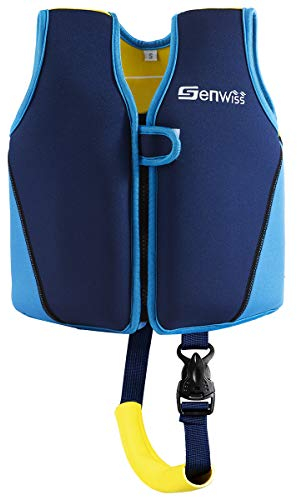 Toddler Boy Swim Training Vest - Genwiss Kids Swim Float Vest for 5-7 Years Infant Fit 38-55 lbs, Size Large, Blue